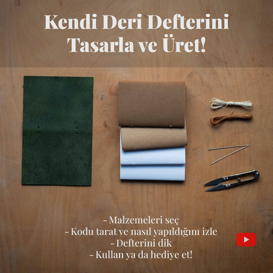 Deri Defter Büyük / Kendin Seç Yap (diy)