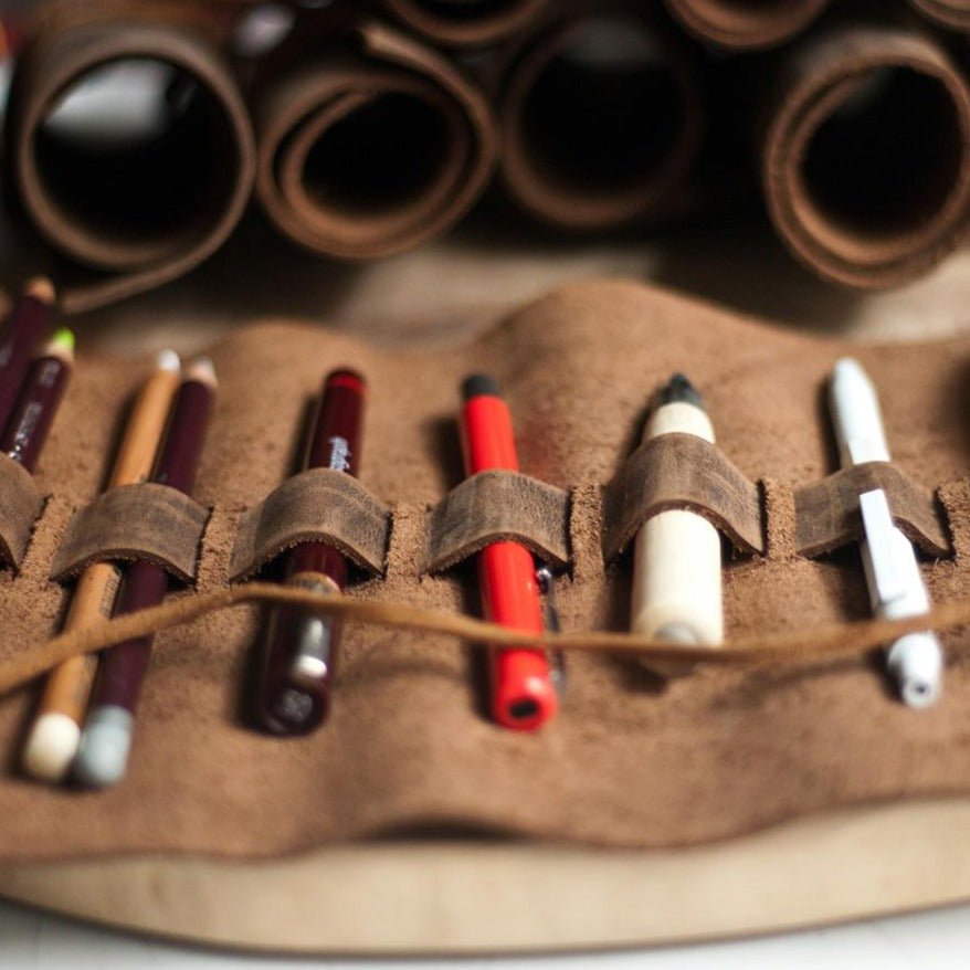 el yapımı deri rulo kalemlik