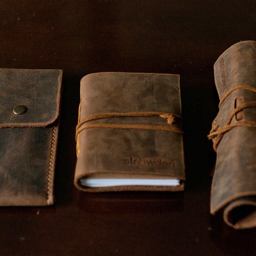 el yapımı deri defter kalemlik