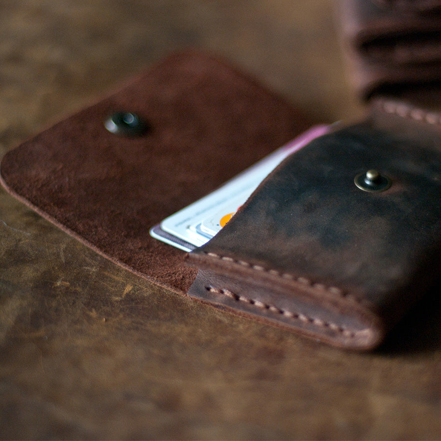 el yapımı deri kartlık cüzdan