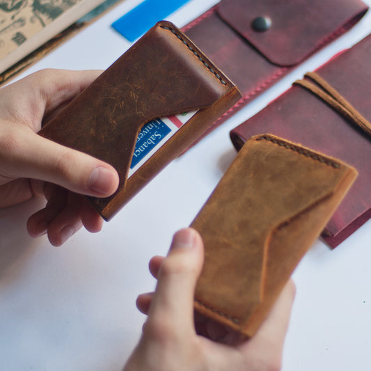 el yapımı deri kartlık cüzdan