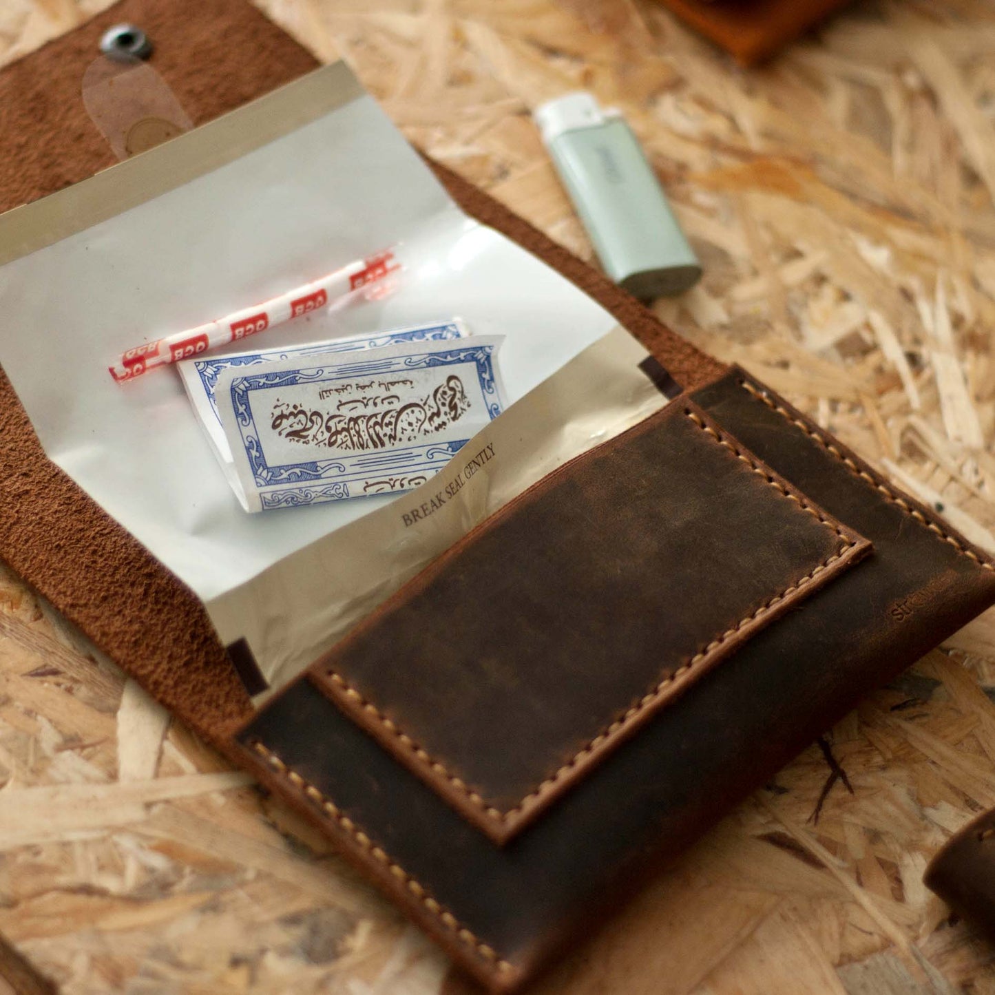 Tek Bölmeli Tütün Kılıfı / Deri Tütün Kesesi